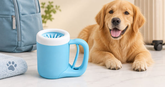 Dog paw cleaner cups for travel: packing and spill prevention