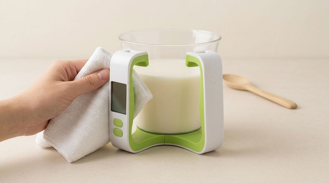 How to clean a digital measuring cup without wetting the display