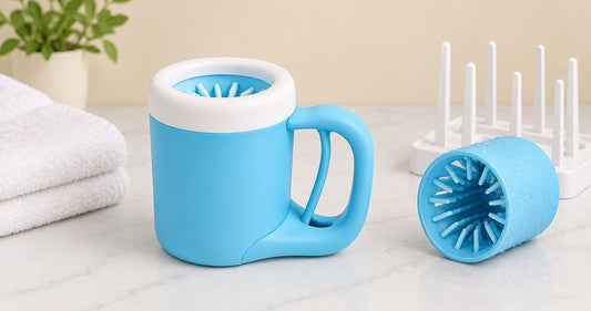 How to clean and dry a dog paw cleaner cup between walks