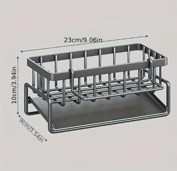 Sleek Black Sink Organizer