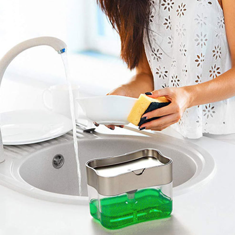 Kitchen Soap Dispenser & Sponge Holder